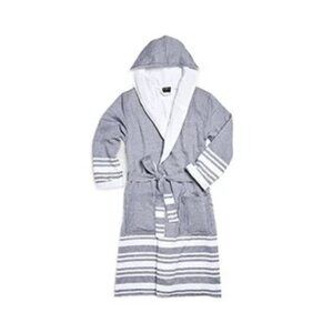 Brooklinen Hammam Hooded Turkish Robe in Driftwood M fits XS/S